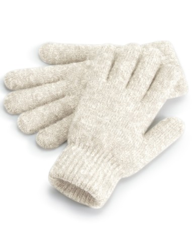 B-BC387-Gants Confortables à Revers en Maille Côtelée